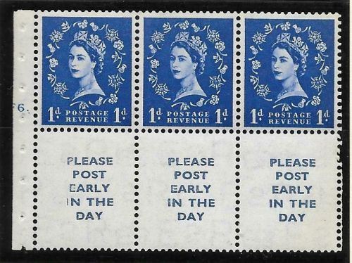 SB24 Wilding booklet pane Tudor perf type Ie top cyl F6T Dot UNMOUNTED MNT MNH