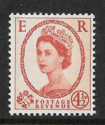 Sg S97 4½d Wilding Blue Phos on Cream upright UNMOUNTED MINT