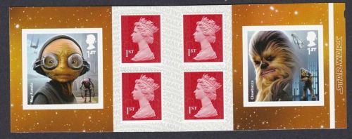 PM57 2017 Star Wars 6 x 1st Self Adhesive Booklet - No cylinder