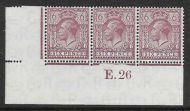 spec N42(3) 6d Deep Reddish Violet Block Cypher Control E26 imperf MOUNTED MINT