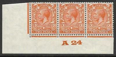 N36(2) 2d Deep Orange Block Cypher Control A24 imperf UNMOUNTED MINT