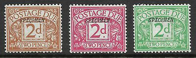 1914-1923 2d Royal Cypher Postage Due with SPECIMEN overprints UNMOUNTED MINT