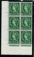 S25f 1½d Wilding Tudor Wmk Cylinder 9 Dot with variety UNMOUNTED MINT