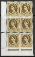 1/- Wilding Violet 9.5mm Phosphor cyl 4 Dot perf F/L UNMOUNTED MINT