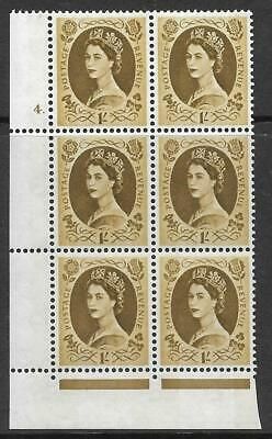 1/- Wilding Violet 9.5mm Phosphor cyl 4 Dot perf F/L UNMOUNTED MINT