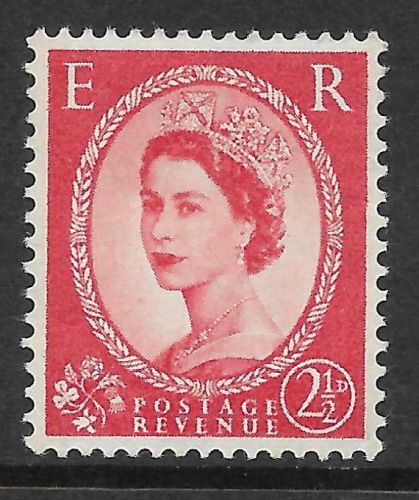 Sg S63c 2½d Wilding Blue Phos 2 band printed in photo UNMOUNTED MINT