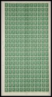Sg 505 1½d Green Complete Sheet Cyl 192 No Dot w  flaw UNMOUNTED MINT
