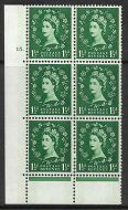 1½d Wilding Green Phosphor 15 Dot perf C(E P) UNMOUNTED MINT