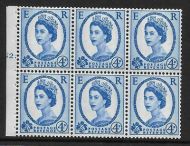 SB111 Wilding booklet pane Violet phos 9.5 cylinder N2T Dot UNMOUNTED MNT