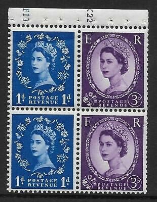 SB35 Wilding booklet pane Crowns Left Cyl F13K22 perf type I UNMOUNTED MNT MNH