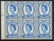 SB111 Wilding booklet pane Violet phos 9.5 cylinder N1T No Dot UNMOUNTED MNT