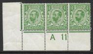 Spec N1(1) ½d Green Control A 11 perf 1A MOUNTED MINT