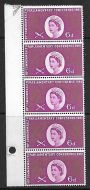 1961 6d Commonwealth Parliamentary Conference with white line through all stamps