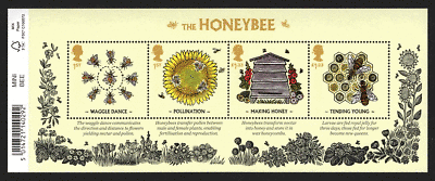 MS3742 2015 Bees miniature sheet barcode UNMOUNTED MINT