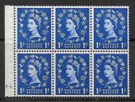 SB20 1d Wilding Tudor booklet pane perf type Ie Cyl F4 Dot UNMOUNTED MNT MNH