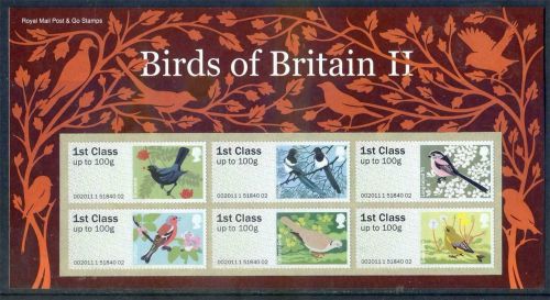 2011 Birds of Britain II (2) Royal Mail post  Go PG UNMOUNTED MINT