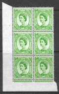 Sg 617a 7d Wilding Violet 9.5mm cyl block - Missing Phosphor UNMOUNTED MINT
