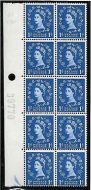 S15a 1d Wilding Graphite variety - flaw on thistle head block 10 UNMOUNTED MINT