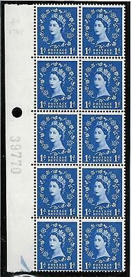 S15a 1d Wilding Graphite variety - flaw on thistle head block 10 UNMOUNTED MINT