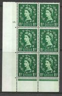 1½d Wilding Blue Phosphor on Cream Cyl 15 Dot perf C(E P) UNMOUNTED MINT