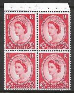 SB84 Wilding booklet pane Crowns chalky perf type I(½v) UNMOUNTED MNT MNH