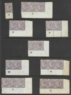 1d Lilac - a selection of mounted mint controls - MOUNTED MINT