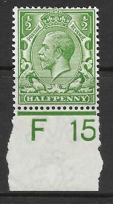 N14(11) ½d Bright Yellow Green Control F 15 imperf UNMOUNTED MINT MNH