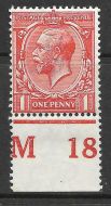 N16(7) 1d Vermilion Royal Cypher Control M18 perf UNMOUNTED MINT