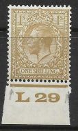 1 - Bistre Block Cypher Control L29 imperf  UNMOUNTED MINT