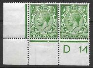 N14(6) ½d Bright Green Control D14 perf MOUNTED MINT in margin only