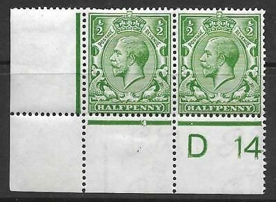 N14(6) ½d Bright Green Control D14 perf MOUNTED MINT in margin only