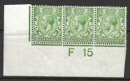 N14(8) ½d Yellow Green Control F15 Imperf UNMOUNTED MINT with faults