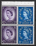 SB56c Wilding booklet pane Phos Variety 1 band on each stamp UNMOUNTED MNT MNH