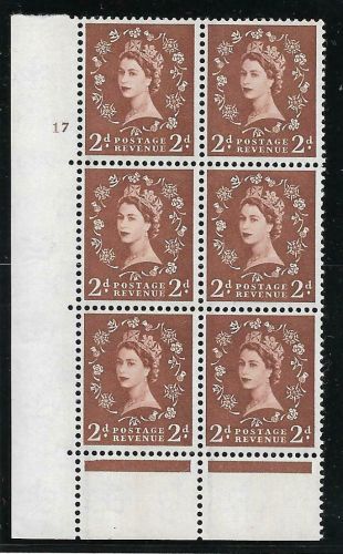 1958 2d Wilding Multi Crowns graphite Cyl 17 No Dot perf C UNMOUNTED MINT