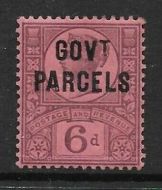 sg 066 6d Purple on Rose Jubilee GOVT PARCELS overprint UNMOUNTED MINT