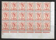 S98c 4½d Wilding Phosphor with Phantom Frame Block of 18 UNMOUNTED MINT