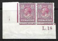 N26(3) 6d Reddish Purple Royal Cypher control L Dot 18 Imperf UNMOUNTED MINT