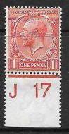 N16(8) 1d Pale Red Royal Cypher Control J17 perf single UNMOUNTED MINT