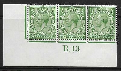 N14(6) ½d Bright Green Control B Dot 13 Imperf strip of 3 UNMOUNTED MINT