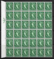 Sg S34f variety 1½d Wilding blue phos - Thistle Flaw block of 36 UNMOUNTED MINT