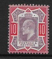 Sg 256 Spec M43(5) 10d Dull Purple  Scarlet Chalky De La Rue UNMOUNTED MINT