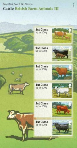 2012 Cattle British Farm Animals III (3) post  Go PG 9 UNMOUNTED MINT