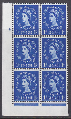 1d Wilding Violet 9.5mm Phosphor Cyl 4 No Dot perf F L(I E) UNMOUNTED MINT MNH