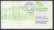 FD7b Feb 1979 70p Kedleston Hall Folded Booklet - Complete