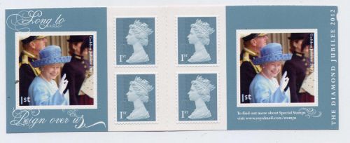 PM33 2012 Diamond Jubilee 6 x 1st Self Adhesive Booklet - No Cylinder