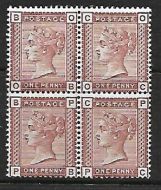 Sg 166 1d Venetian 1880-1881 Issue block of 4 UNMOUNTED MINT MNH