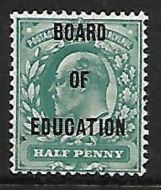 Sg O83 ½d Green Board Of Education overprint UNMOUNTED MINT