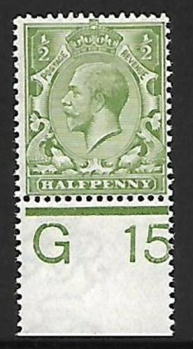 N14(9) ½d Dull Yellow (apple) Green Royal Cypher Control G15 perf UNMOUNTED MINT