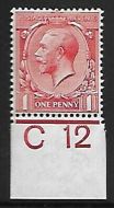 N16(1) 1d Bright Scarlet Royal Cypher Control C12 imperf UNMOUNTED MINT MNH