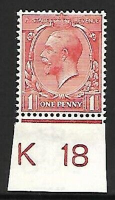 N16(8) 1d Pale Red Royal Cypher Control K18 Imperf UNMOUNTED MINT MNH